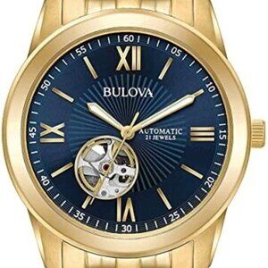Bulova Men's Classic Automatic Skeleton Gold Stainless Steel Watch 42 MM 97A131